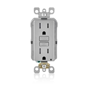 Leviton Gfci Outlet Duplex Ltgry GFTR1-0LG